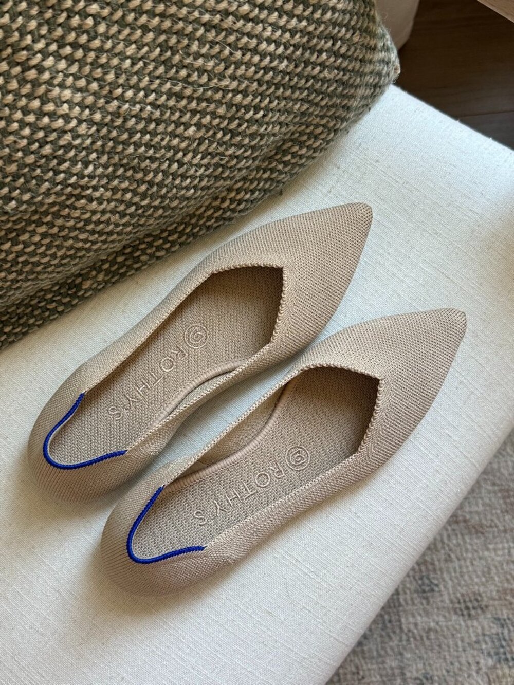 Rothy's The Point flats beige, size 7.5